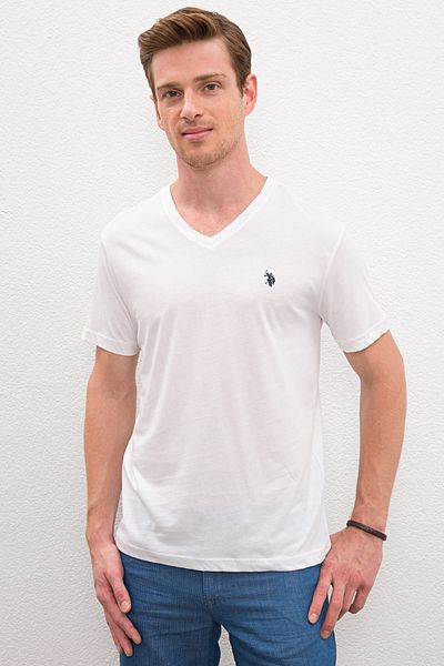 U.S. Polo Assn. Ανδρικό λευκό μπλουζάκι