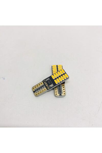 CANBUS Dipsiz T10 W5w Led Park Lamba Ampül 2 Adet Takım Turuncu