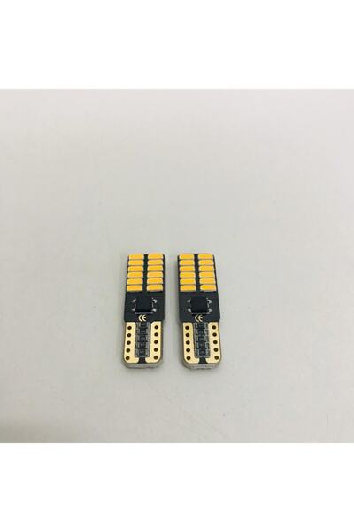 CANBUS Dipsiz T10 W5w Led Park Lamba Ampül 2 Adet Takım Turuncu