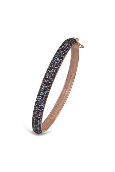 LINTERNA Gümüş Zirkon Taşlı Kelepçe Tasarım Bileklik