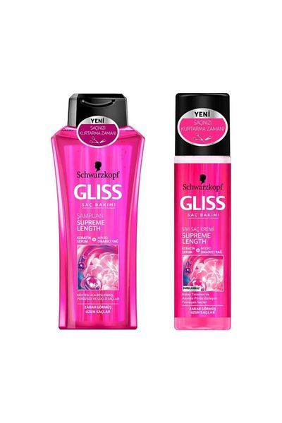 Gliss Supreme Length 400ml Shampoo + 200ml Liquid Conditioner