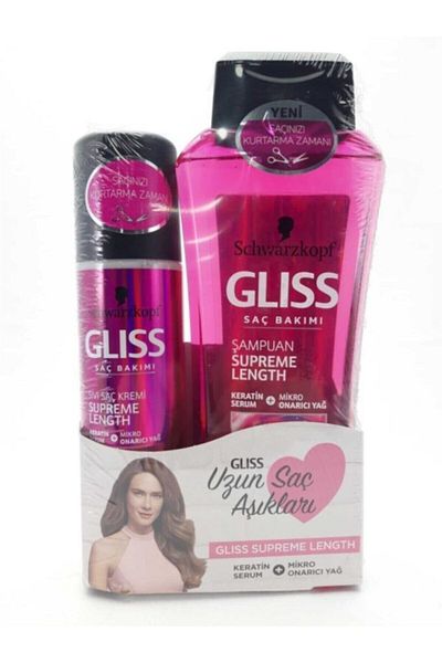 Gliss Supreme Length 400ml Shampoo + 200ml Liquid Conditioner