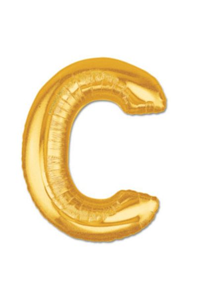 Deniz Party Store 16" Inch (C) Letter Gold Foil Balloon