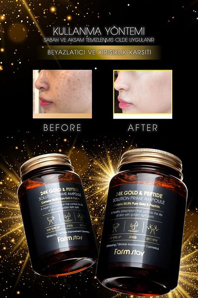 Farmstay FARM STAY 24K Gold&Peptide Solution Prime Ampoule 250 ml - Anti-ageing facial ampoule