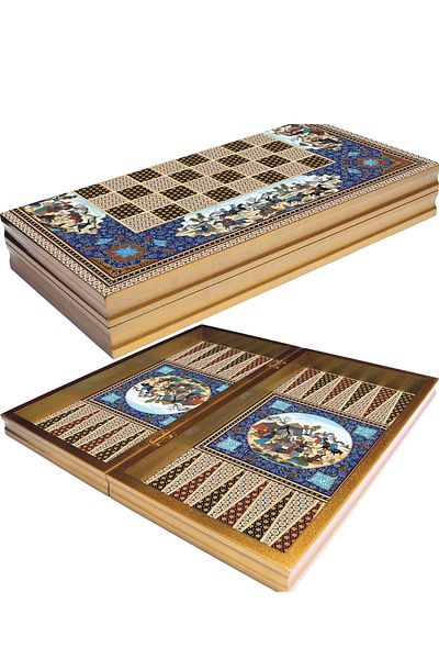 OTTOMAN GAMES Hatem Antique Yenigün Backgammon Standard Large Size Backgammon Set