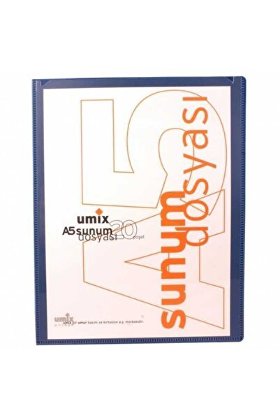 Umix Lacivert Önden Cepli A5 20'lii Sunum Dosyası
