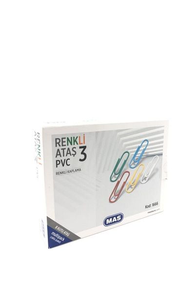 Mas Colorful Paper Clip PVC Box of 8 1666