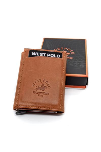 Westpolo Suport pentru carduri unisex din piele naturală