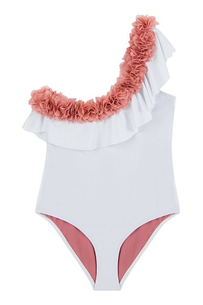 AQUELLA Flounced Rose Swimsuit for Girls