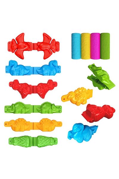 DEDE 4 Color 3d Dinosaur Play Dough Set