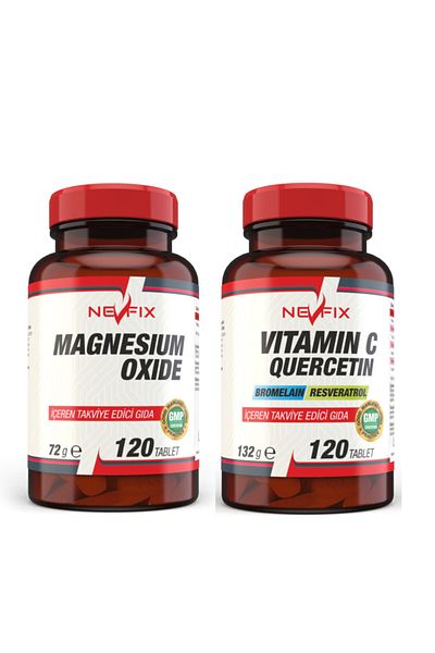 Nevfix Magnesium 250 Mg 120 Tablet Vitamin C 120 Tablet