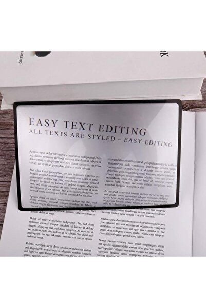 Genel Markalar X3 Esnek A5 Pvc Büyüteç Levha 180x120mm Kitap Sayfa Büyütme