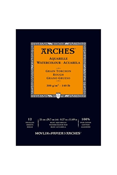 Arches Suluboya Defteri Blok Rough - Kalın Doku 300 Gr. 21x29 Cm. 12 Yaprak