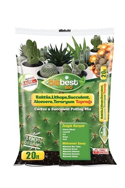 BİTBEST Bio 20lt Kaktüs Lithops Ve Succul Toprağı Harcı Gübreli Karışım