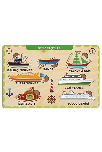 MAKETÇİNİZ Deniz Taşıtları Ahşap Bul - Tak Puzzle