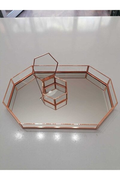 RESİTAL Aynalı Geometrik Model Söz Tepsi Takım