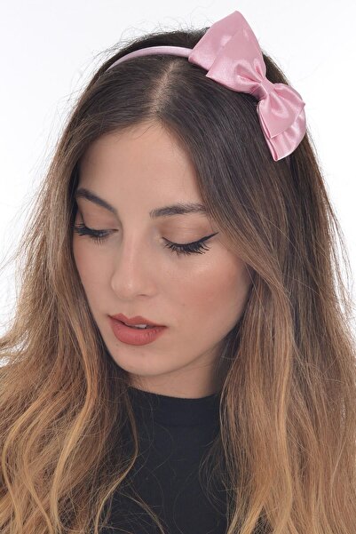 hahai accessories تاج نسائي بفيونكة مزدوجة باللون الوردي من Hahai