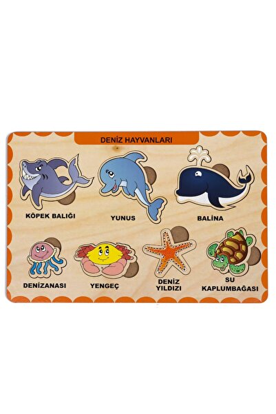 MAKETÇİNİZ Deniz Hayvanlar Ahşap Bul - Tak Puzzle