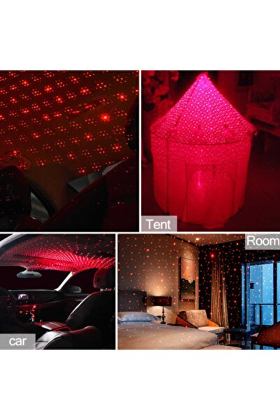LeonPart Usb Lazer Projektör Disco Işık Mini Led Yıldız Etkisi 4mod Özelliği