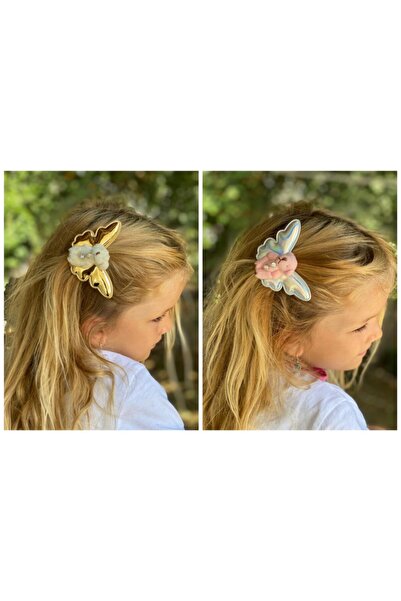 QUEEN AKSESUAR Set de 4 catarame cu ursuleț de pluș cu bijuterii cu înger dră...