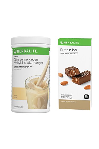 Herbalife Formül 1 Shake Vanilya 550 Gr + 14 Lü Protein Bar Vanilya Bademli