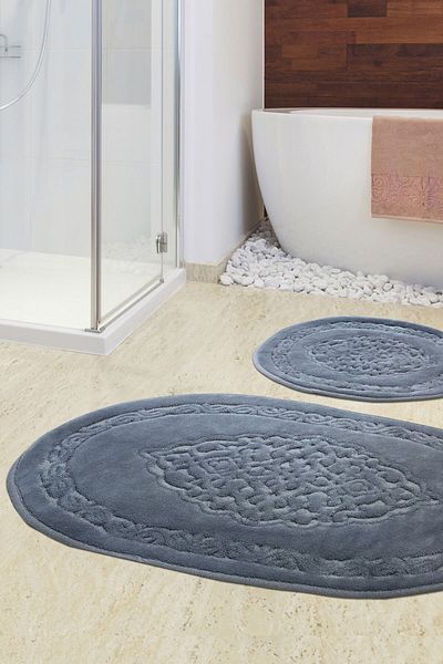 Alanur Home Damaks Oval Cotton Pachet 2 Mop Gri