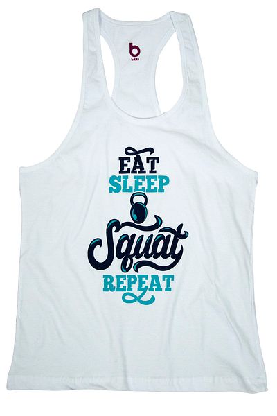 BLUU Fitness Gym Tank Top Athlete Squatwhite