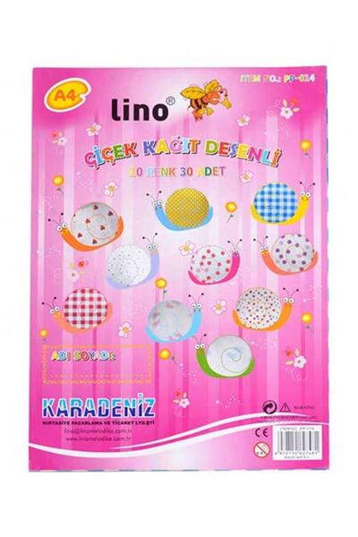 Lino Çiçek Kağıt Desenli 20x3 10renk 30'lu Pp-014