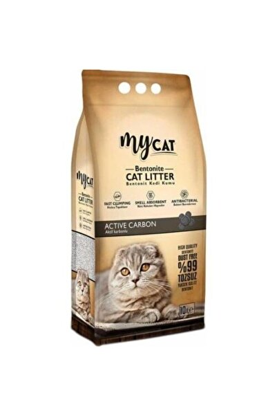 My Cat Mycat Aktif Karbon Topaklaşan Ince Taneli Kokusuz Bentonit Kedi Kumu 1...