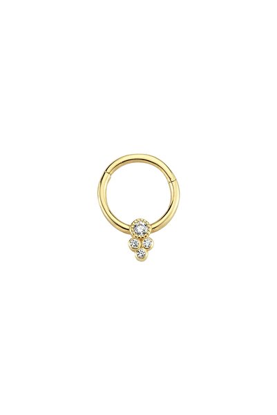 Altın Sepeti Altın Tragus Taşlı Halka Küpe