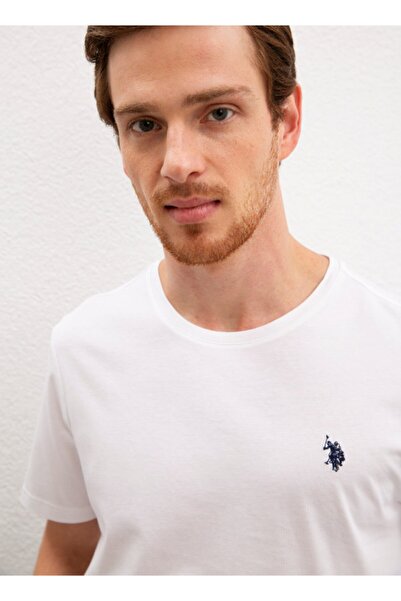 U.S. Polo Assn. Ανδρικό λευκό μπλουζάκι