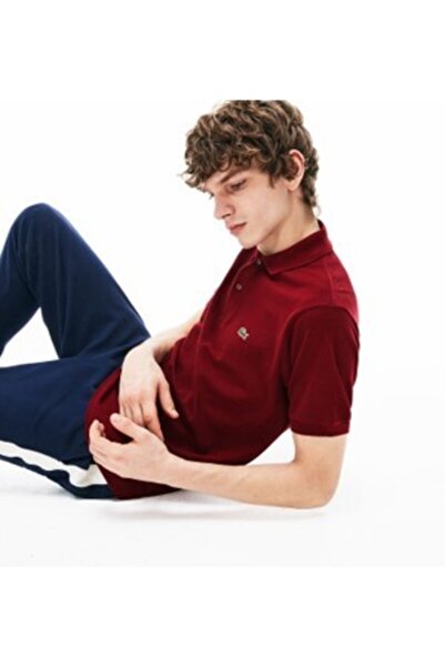 Lacoste Polo slim fit pentru bărbați, roșu claret
