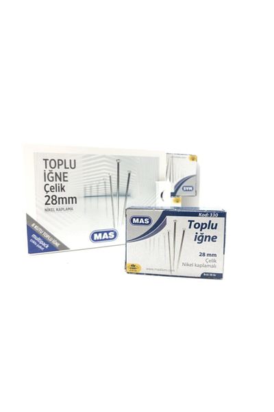 Mas Bulk Needle Steel 28mm Nickel Cap1656 Box of 8