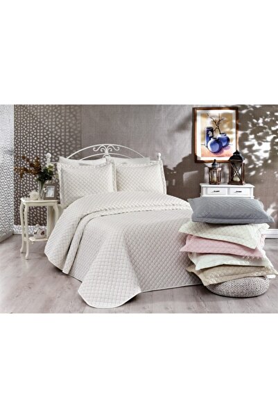 Genel Markalar Ipekçe Exculisive Nakışlı Yatak Örtüsü T.k Point Capuccino