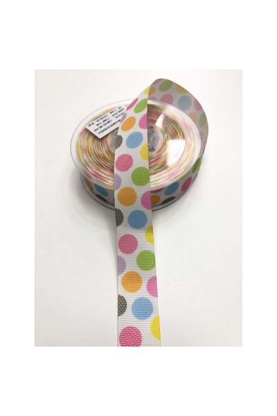 Hobigram شريط Grosgrain منقوش ملون 2.5 سم