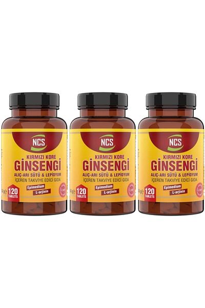 NCS Red Korean Ginseng Plaster Bee Milk Lepidium 3 X 120 Tablets