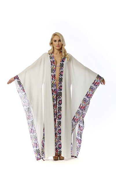 CES Kadın Beyaz Etnik Kimono