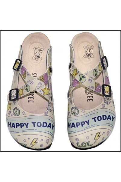 Shoerokee Women's Beige Happy Slippers