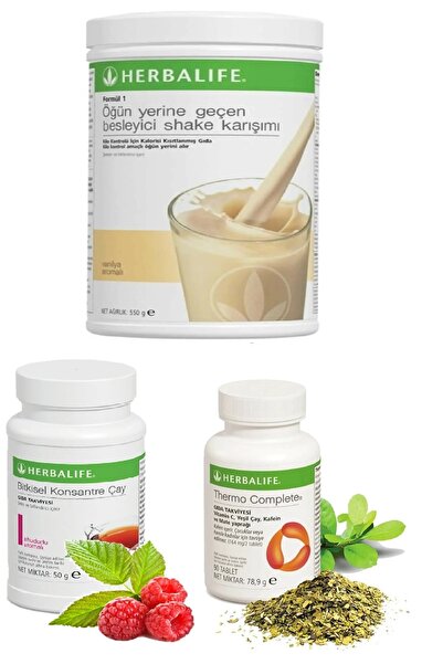 Herbalife Set Vanilya Shake  50 gr Ahududu Aromalı Çay  Thermo Complete