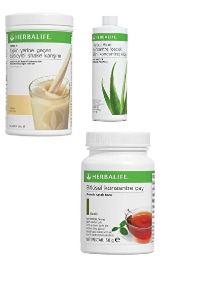 Herbalife Set Vanilya Shake Aloe Suyu 50 gr Klasik Çay