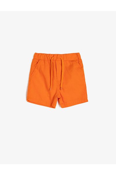 Koton Baby Boy Orange Cotton Pocket Shorts