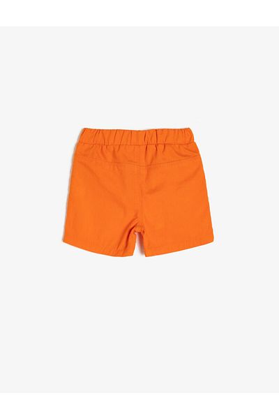 Koton Baby Boy Orange Cotton Pocket Shorts