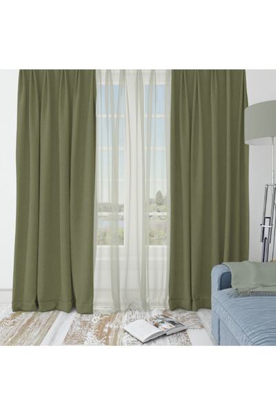 Lucra Concept Haki Blackout Güneşlik Karartma  Pilesiz Perde