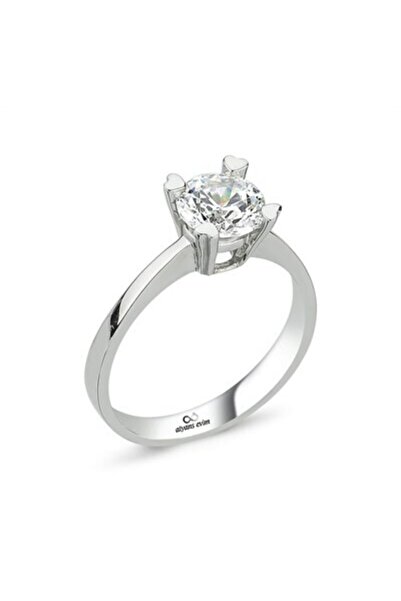 ALYANSEVİM Taşlı Gümüş Tektaş Yüzük