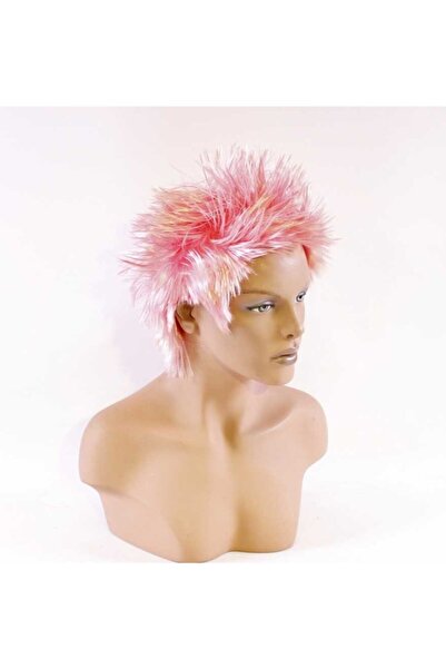 AYTUĞ PERUK Sentetik Çocuk Ve Yetişkin Peruğu, Vitrin Mankenleri Için Peruk ,parti Peruğu(extra-punk-14-pembe)