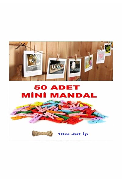 Bebekparti Ipli Mini Mandal, 50 Adet Mini Mandal Ve 10 Metre Jüt Ipi, Dekorat...