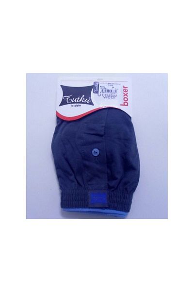 Tutku Ανδρικά 6 πακέτα με κουμπιά Navy Blue χτενισμένα βαμβακερά μπόξερ (0117)