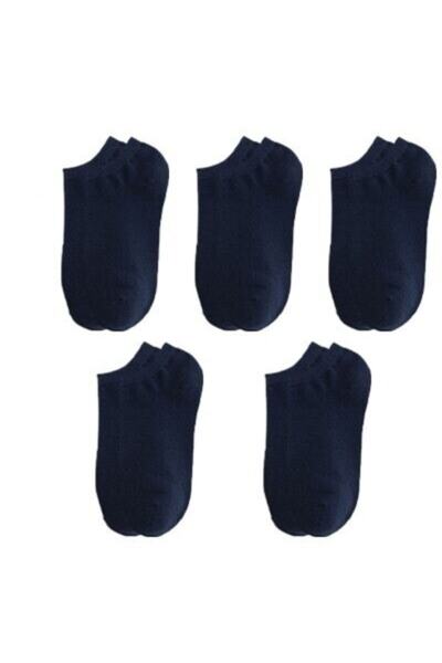 çorapmanya 5 Çift Koton Ekonomik Lacivert Erkek Bilek Boy Kısa Patik Çorap