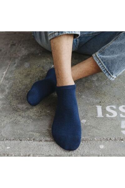 çorapmanya 5 Çift Koton Ekonomik Lacivert Erkek Bilek Boy Kısa Patik Çorap