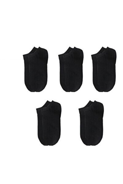 çorapmanya 5 Çift Koton Ekonomik Siyah Erkek Bilek Boy Kısa Patik Çorap